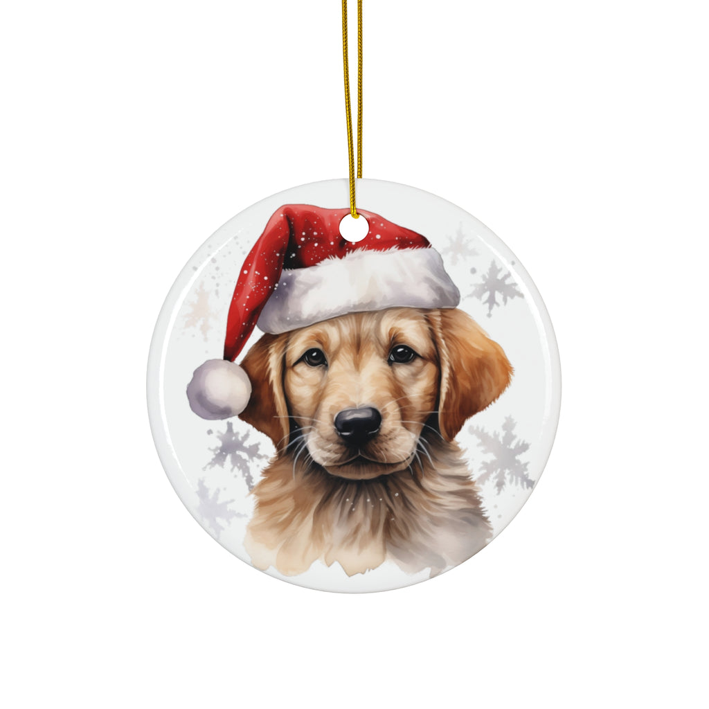 Christmas Dog Ceramic Disc Ornament             Item #4557029