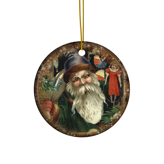 Santa Ceramic Disc Ornament        Item #1742559