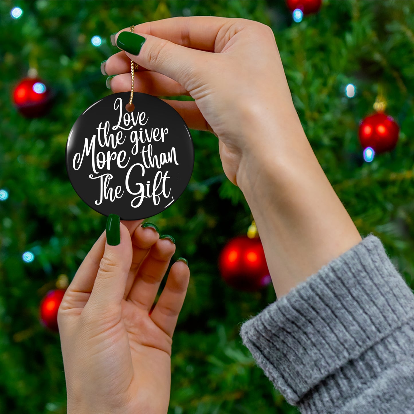 Love The Giver Ceramic Disc Ornament     Item #2797319