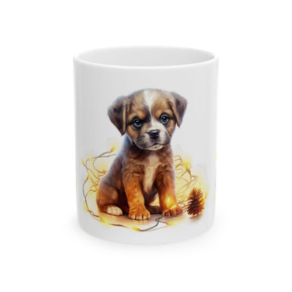 Cute Puppy Ceramic Mug — Adorable Brown Puppy Coffee Cup 11oz  Item #709107