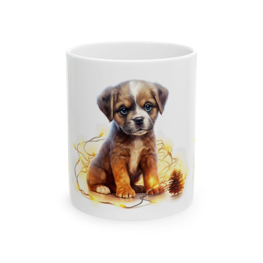 Cute Puppy Ceramic Mug — Adorable Brown Puppy Coffee Cup 11oz  Item #709107