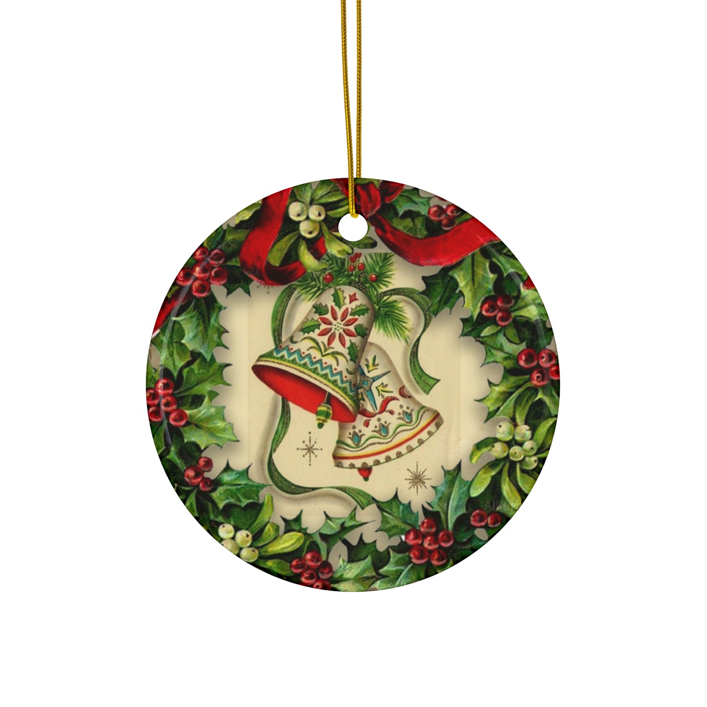 Wreath Bells Ceramic Disc Ornament         Item #8837124