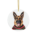Dog With Christmas Sweater Ceramic Disc Ornament            Item #3444772
