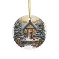 Christmas Dog Ceramic Disc Ornament               Item #81559