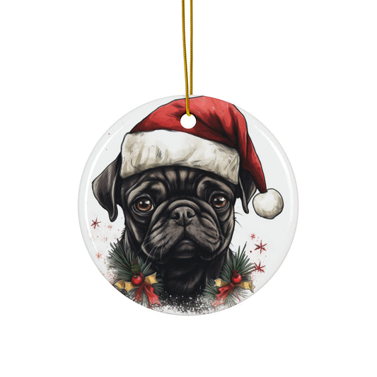 Ceramic Ornament - Christmas Pug Dog   Item #5027068