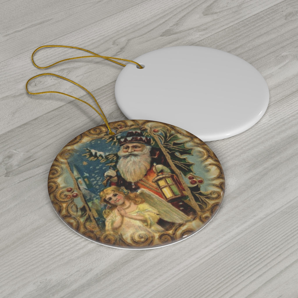 Santa Ceramic Disc Ornament           Item #2696554