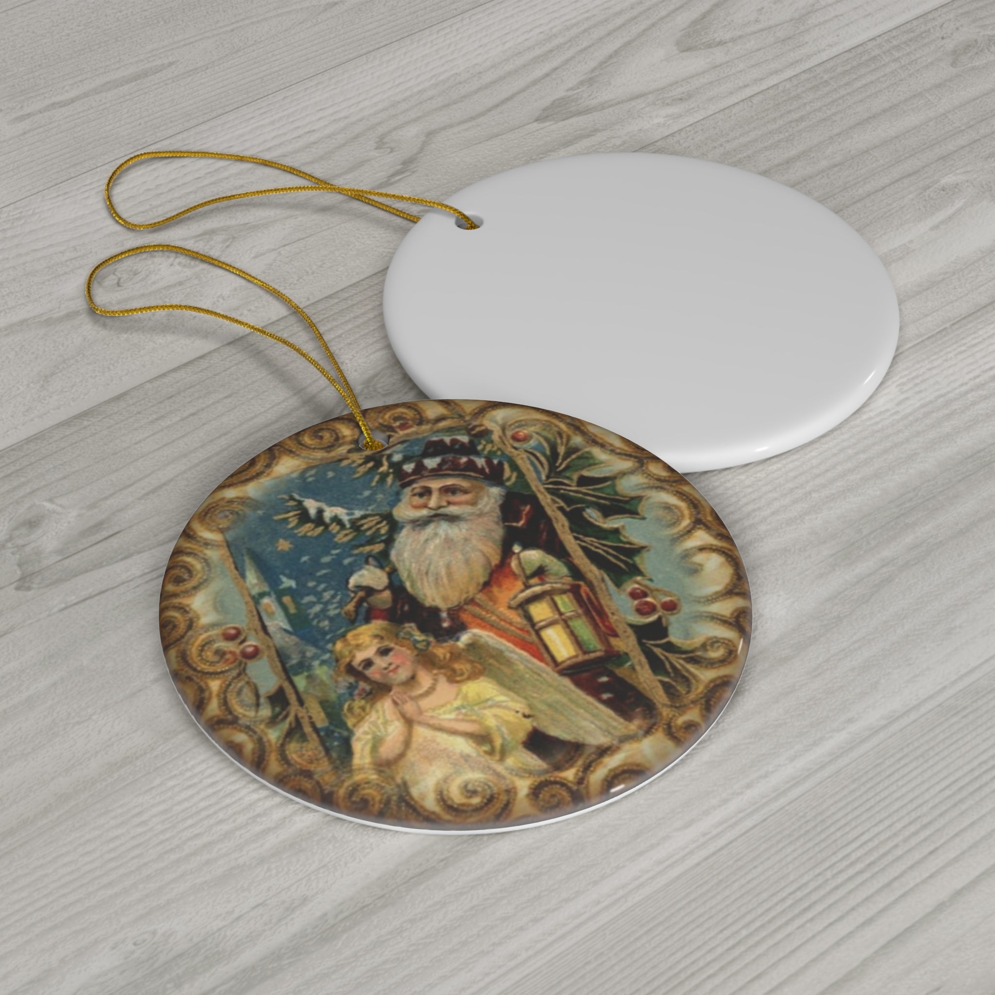 Santa Ceramic Disc Ornament           Item #2696554