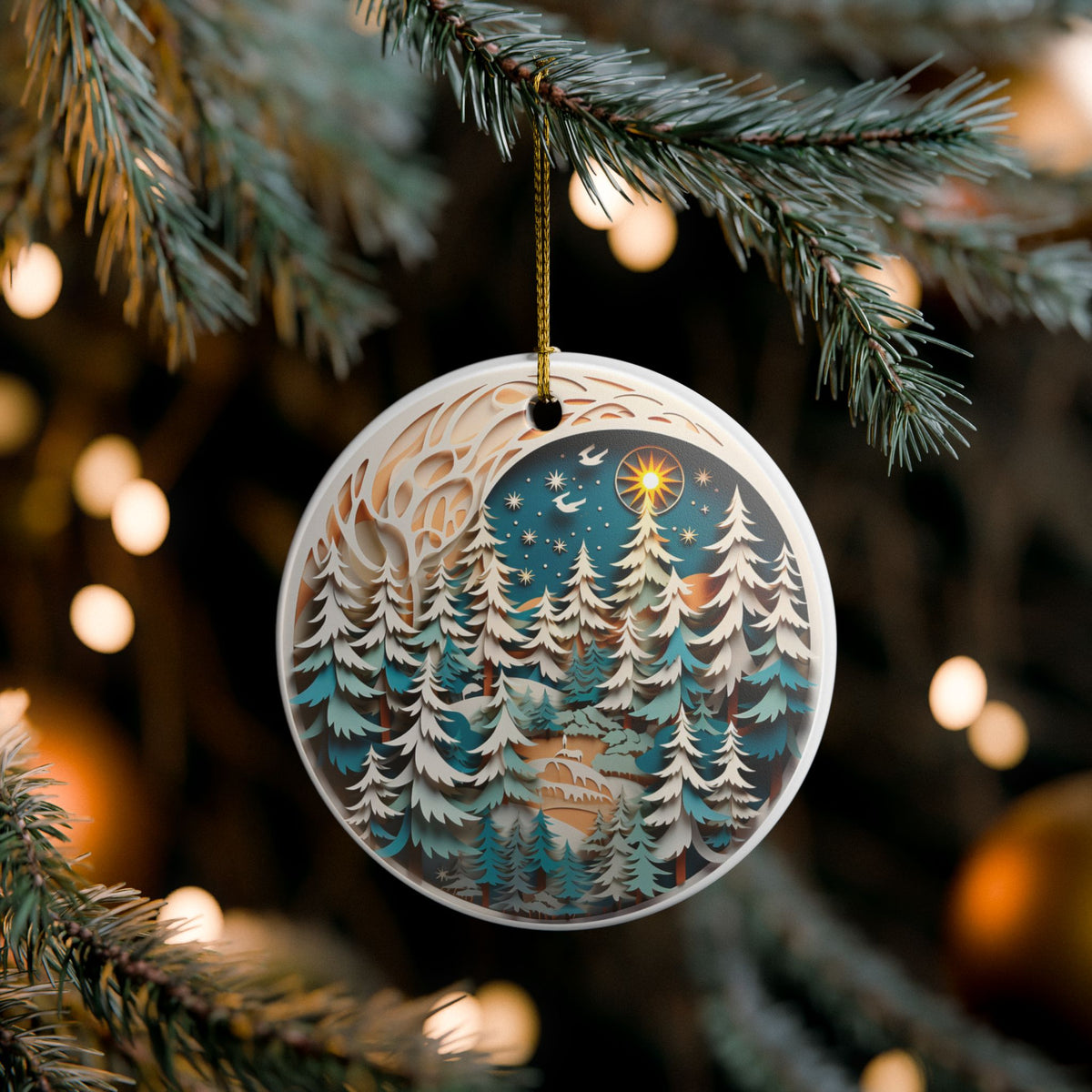 Winter Forest Ceramic Ornament   Item #319874