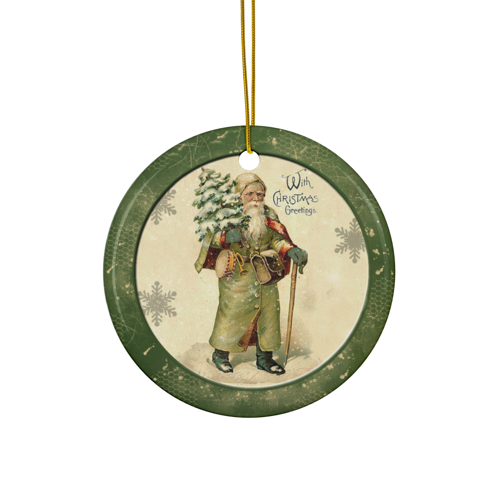 Santa Ceramic Disc Ornament           Item #669665