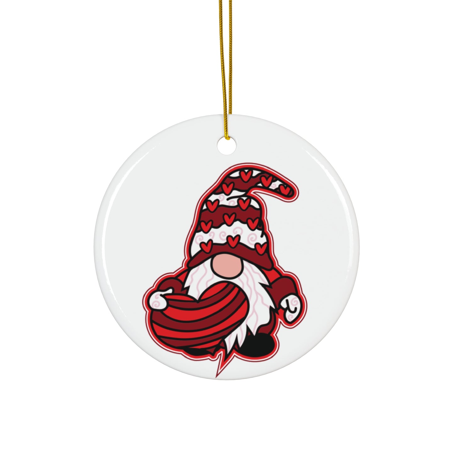 Gnome Ceramic Disc Ornament     Item #937745