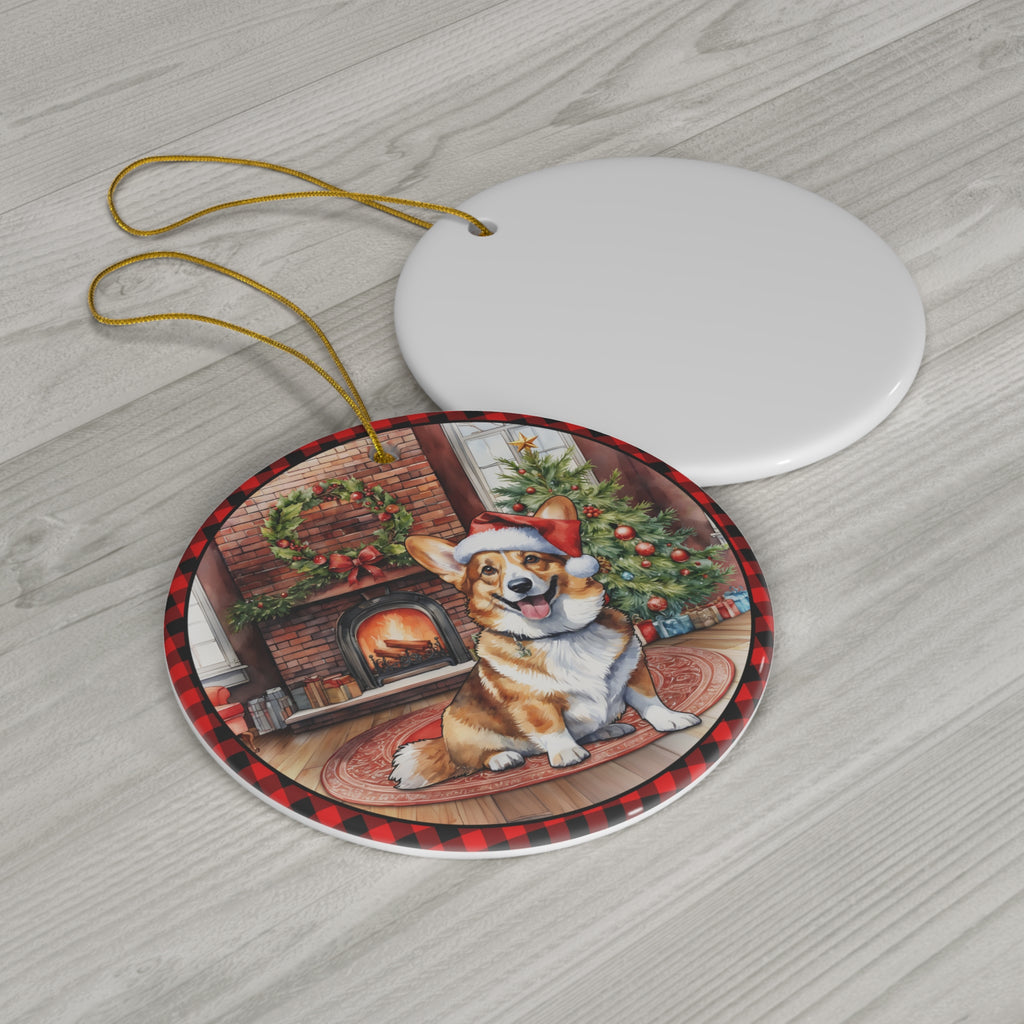 Pembroke Welsh Corgi Christmas Dog Ceramic Disc Ornament         Item #1669211