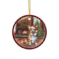 Pembroke Welsh Corgi Christmas Dog Ceramic Disc Ornament         Item #1669211