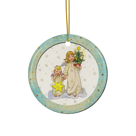 Christmas Kids Ceramic Disc Ornament        Item #9893128