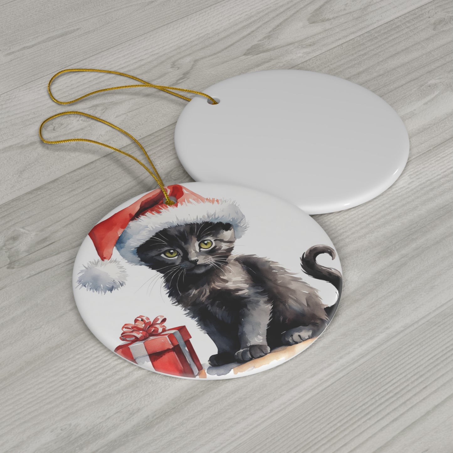 Ceramic Ornament - Christmas Cat     Item #5468498