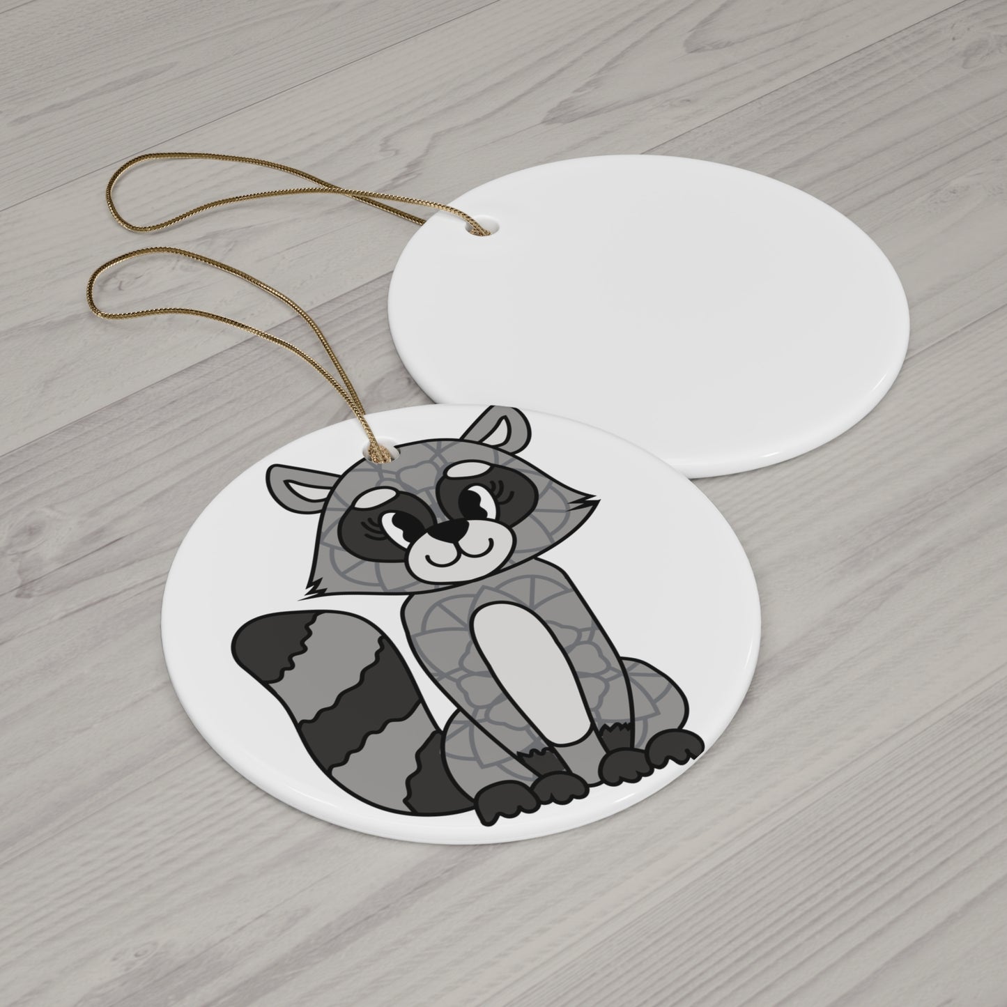 Raccoon Ceramic Disc Ornament   Item #7314027