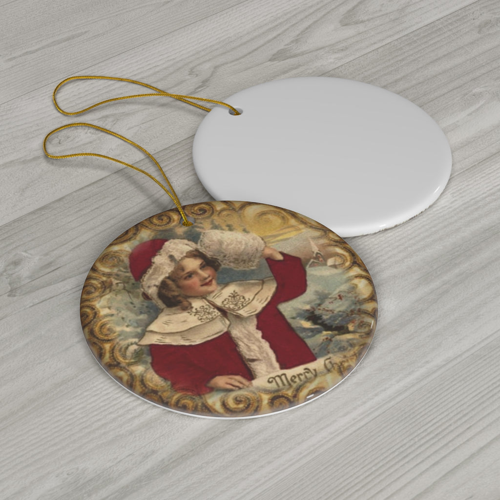 Christmas Child Ceramic Disc Ornament      Item #2945841 - Buckshot's Bargain Barn
