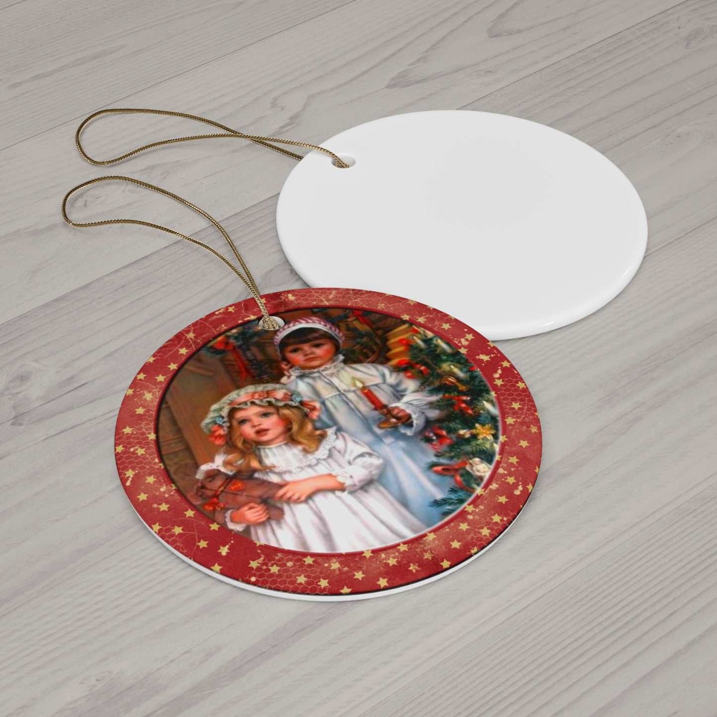 Christmas Kids Ceramic Disc Ornament      Item #8490478