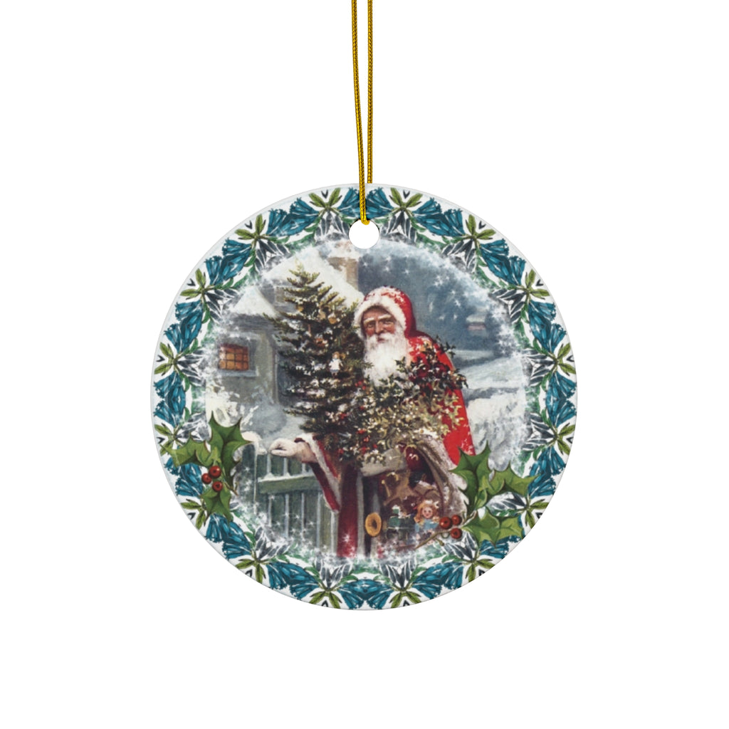 Santa Ceramic Disc Ornament          Item #1138073