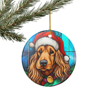 Christmas Golden Retriever Ceramic Ornament     Item #356066