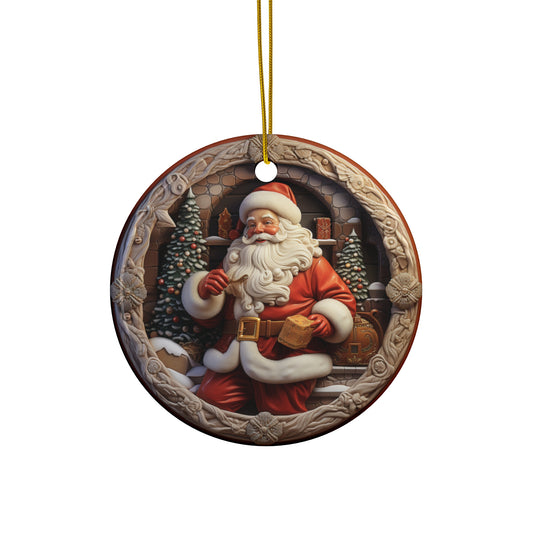 Santa Ceramic Disc Ornament       Item #457836