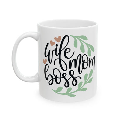 Mom Life Ceramic Mug – "Girl Mom" Floral Coffee Cup 11oz   Item #329683