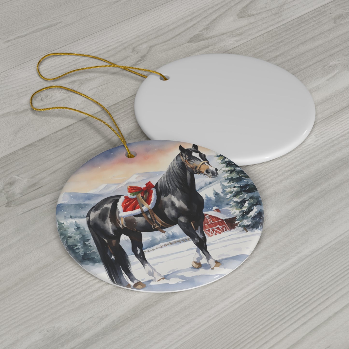 Ceramic Ornament - Horse Christmas      Item #198643