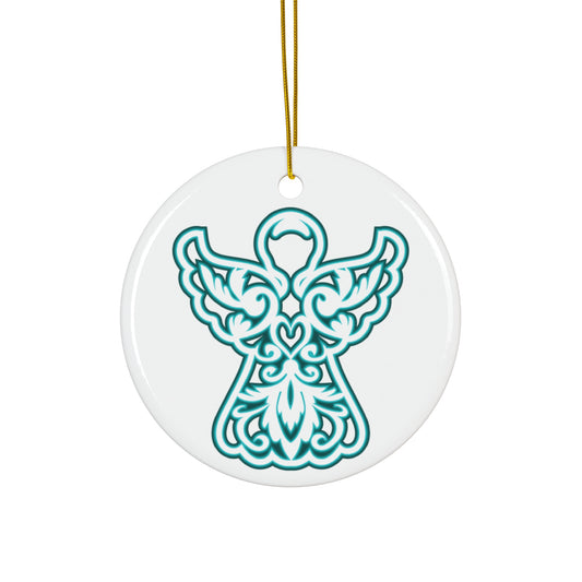 Angel Ceramic Disc Ornament      Item #5450507