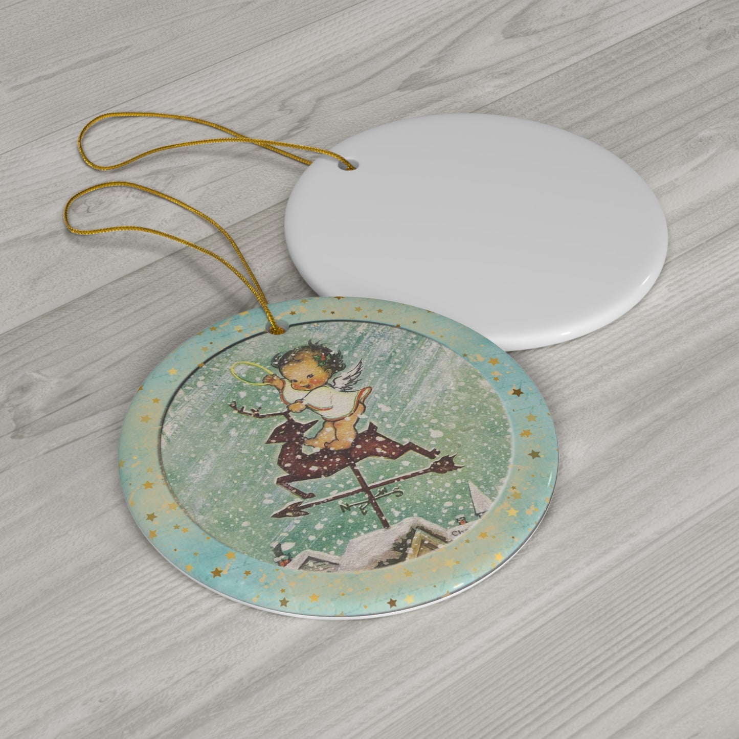 Christmas Angel Ceramic Disc Ornament     Item #3858434