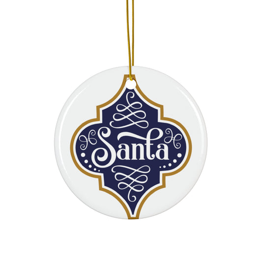 Santa Ceramic Disc Ornament     Item #6568454