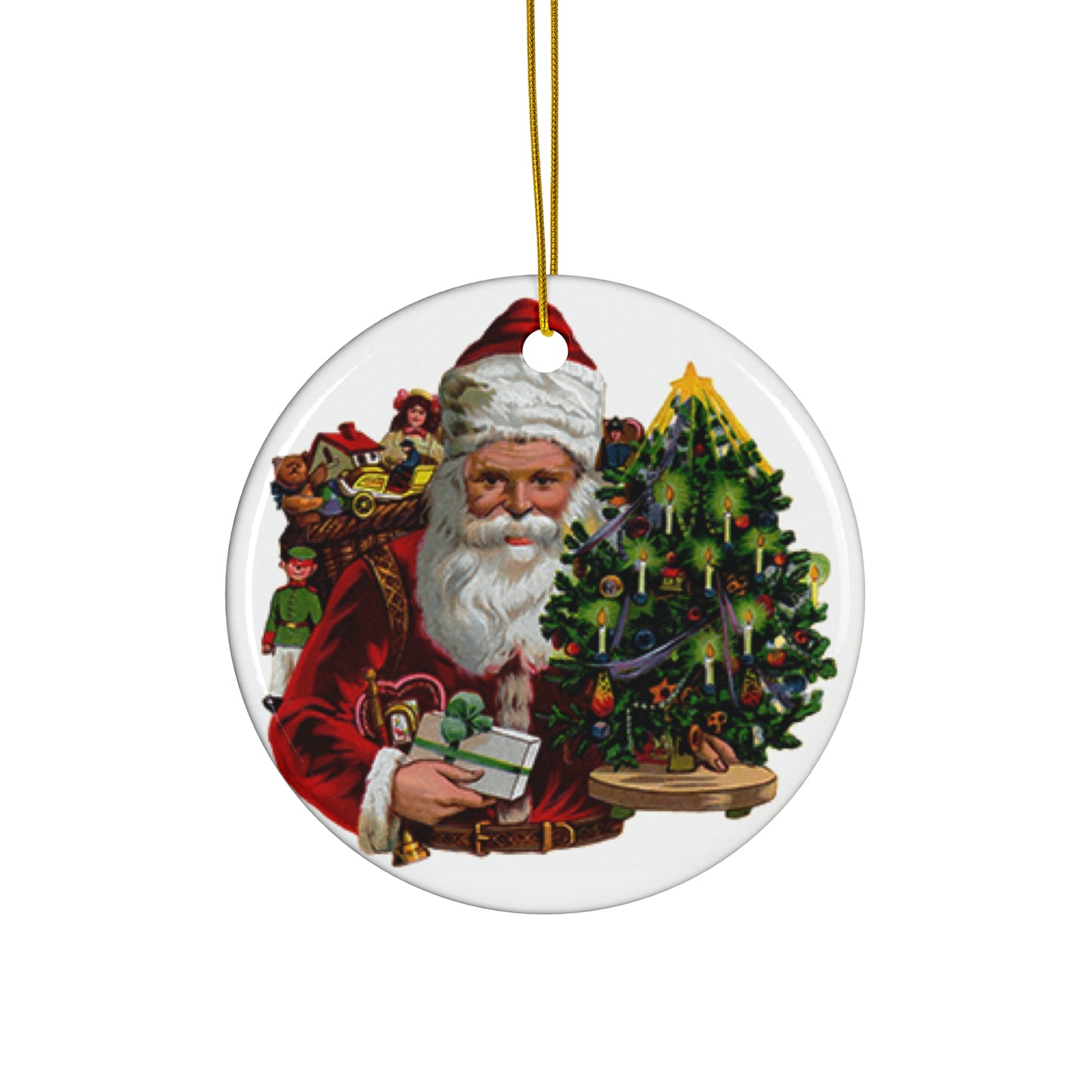 Santa Ceramic Disc Ornament            Item #1533871