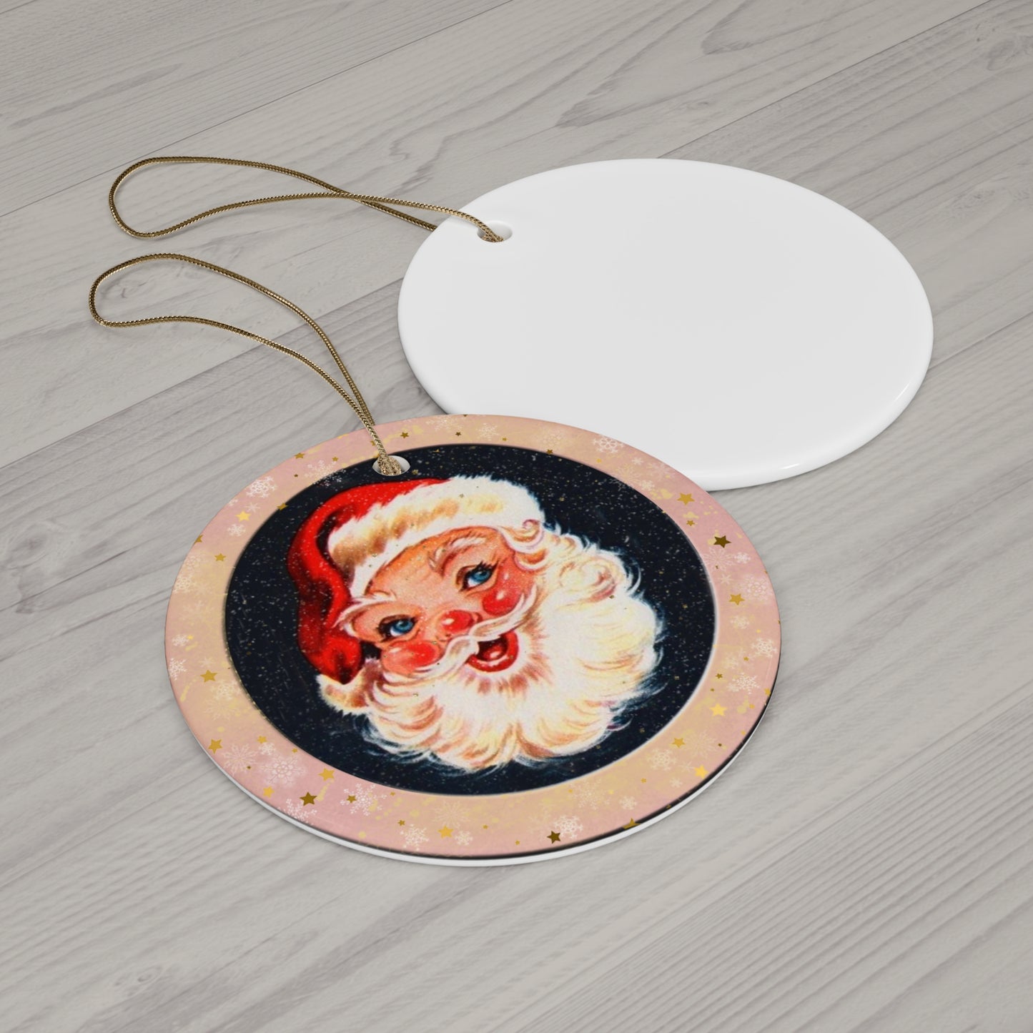 Santa Ceramic Disc Ornament       Item #3351516