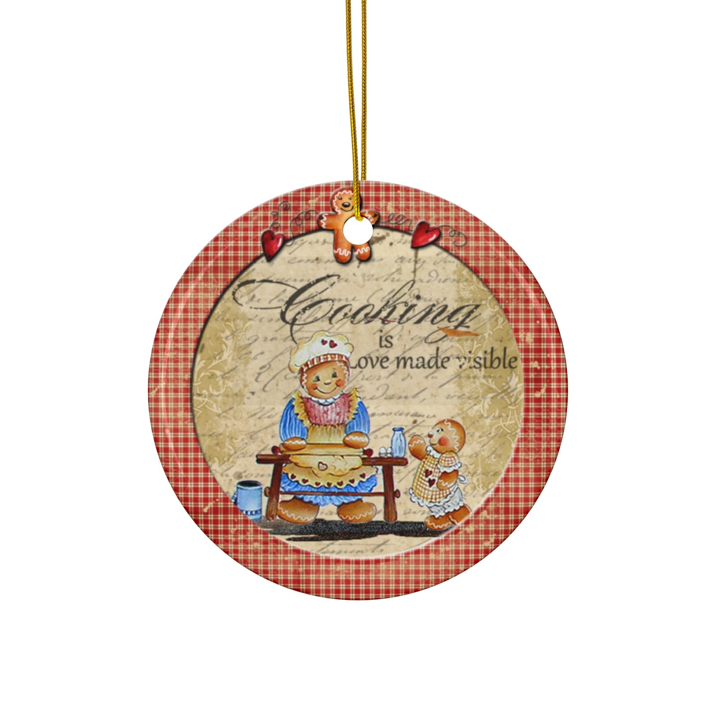 Gingerbread Woman Ceramic Disc Ornament    Item #9766076