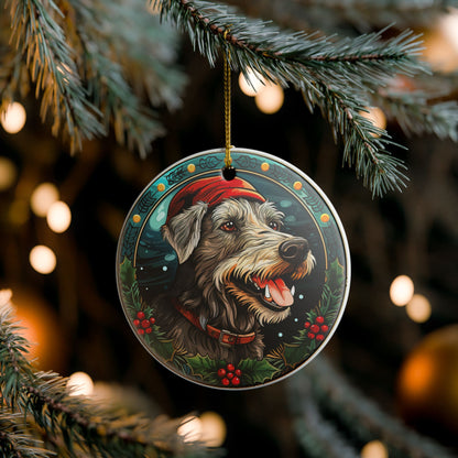 Irish Wolfhound Dog Christmas Ceramic Ornament Item #228179