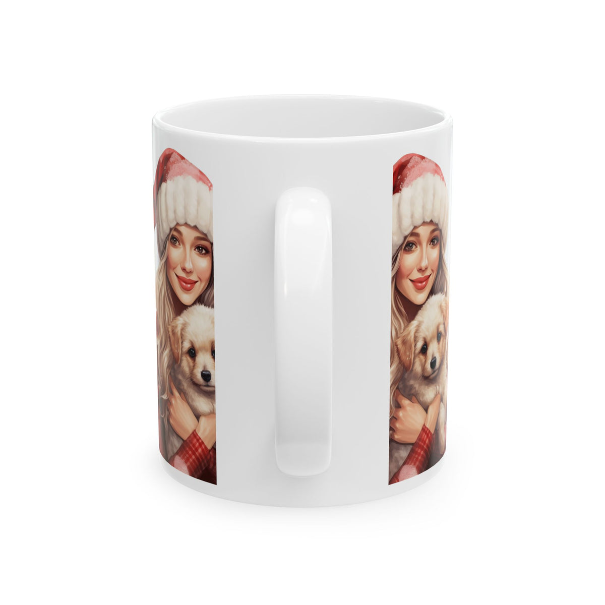Christmas Santa Girl with Puppy Ceramic Mug 11oz   Item #224802