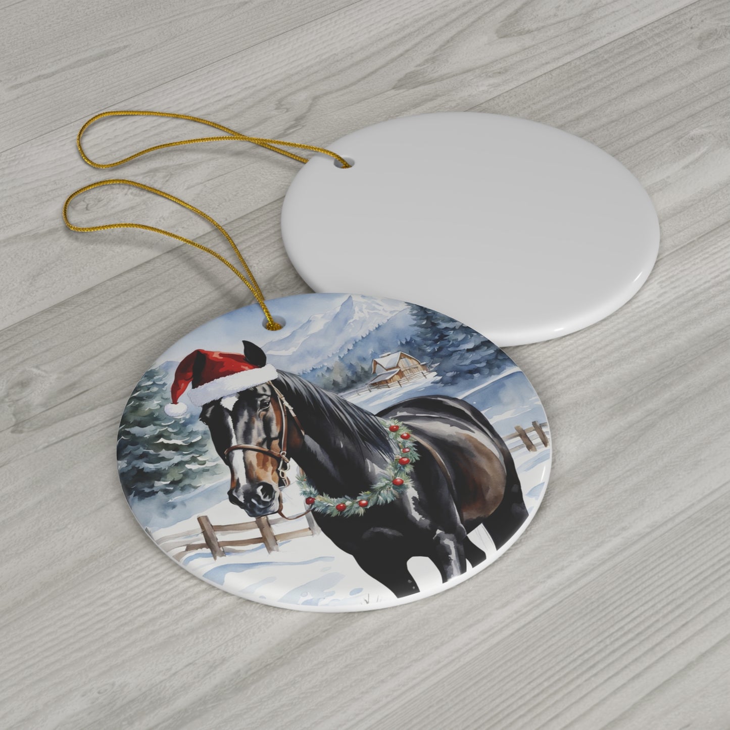 Ceramic Ornament - Horse Christmas      Item #3207155