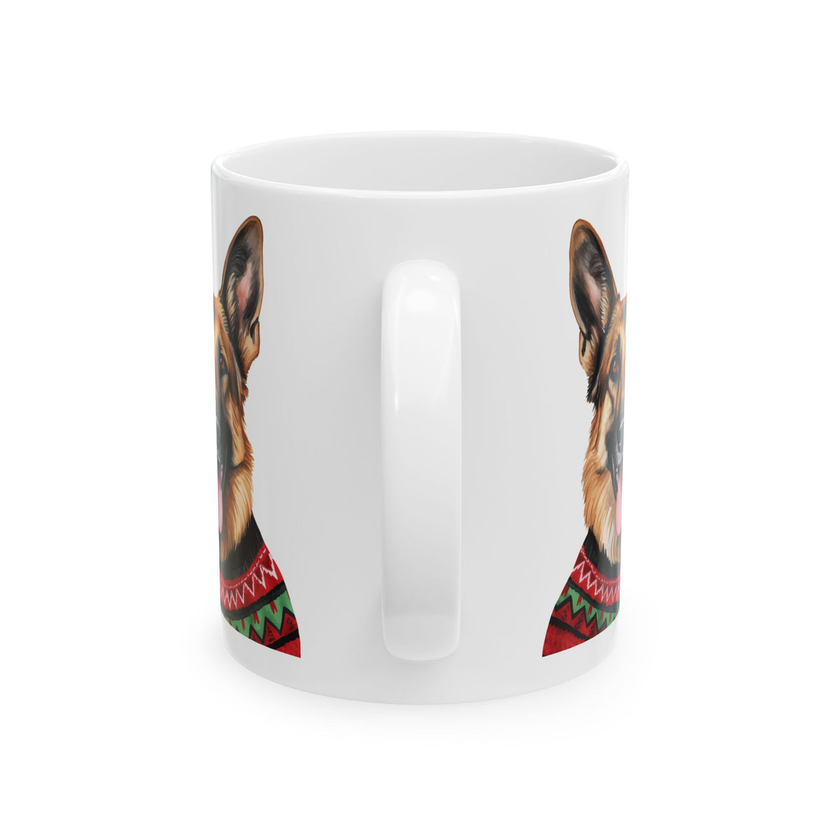 German Shepherd Christmas Mug — Festive Dog Portrait Coffee Cup 11oz   Item #633358