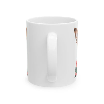 Chihuahua in Christmas Sweater Ceramic Mug — Holiday Dog Coffee Cup 11oz    Item #527726