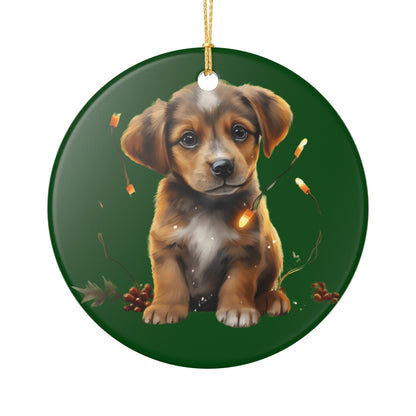 Ceramic Puppy Christmas Ornament  Item #959858
