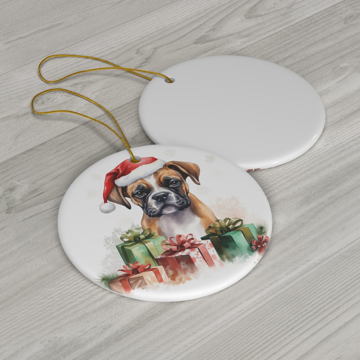 Ceramic Ornament - Christmas Brittany Spaniel Dog      Item #4144479