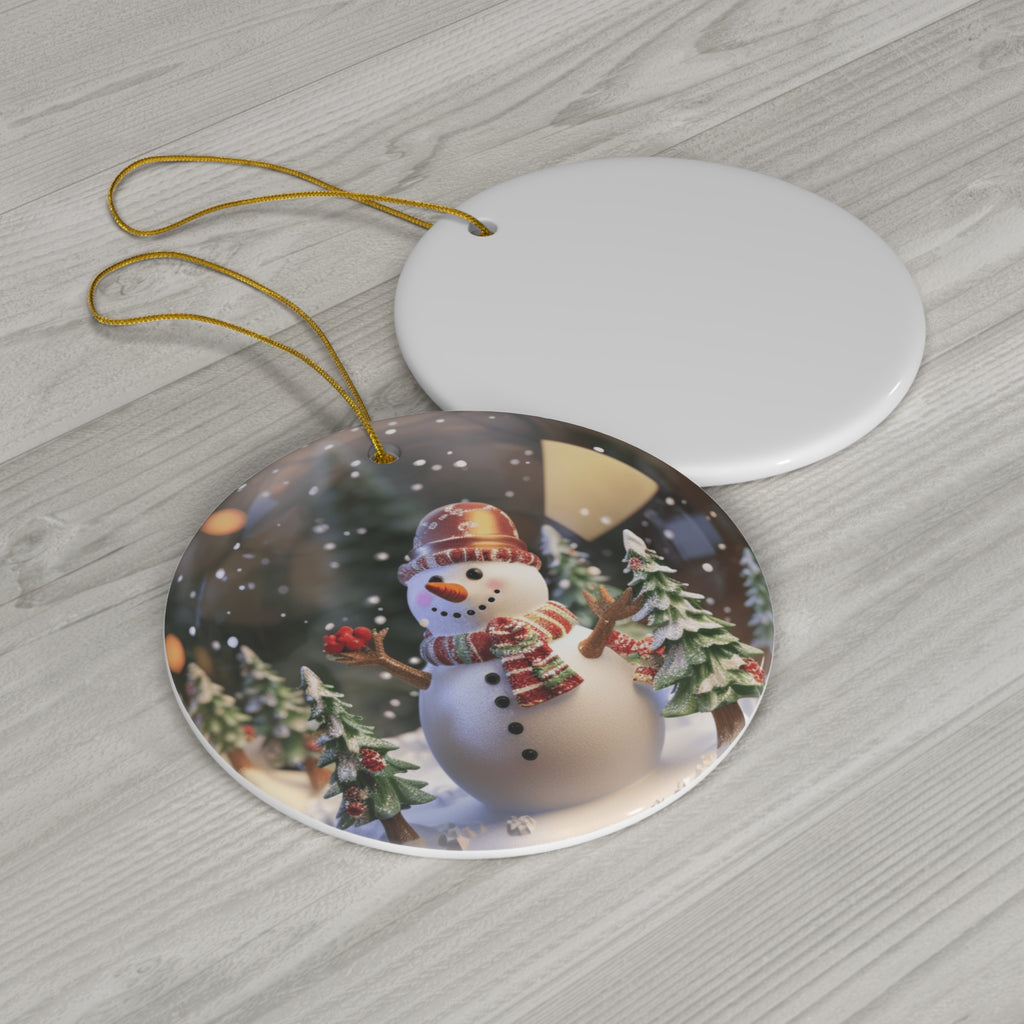 Globe Snowman Ceramic Ornament          Item #519111