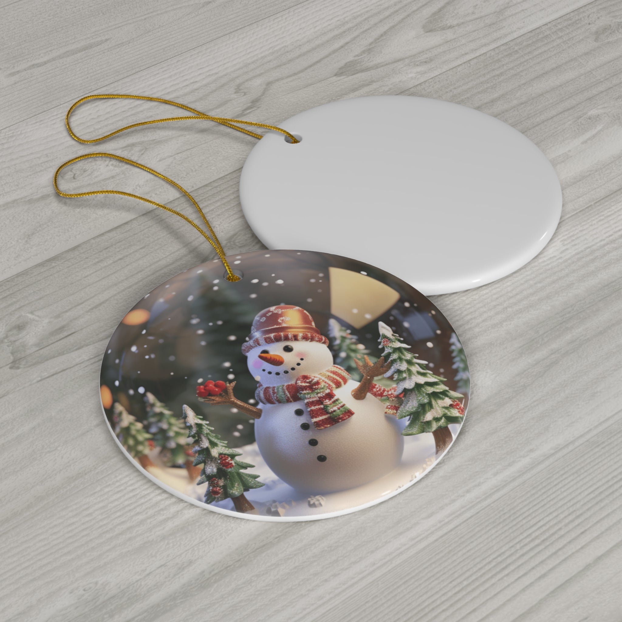 Globe Snowman Ceramic Ornament          Item #519111