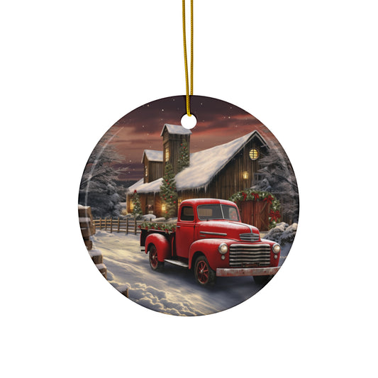 Ceramic Ornament - Country Christmas Truck    Item #4887498