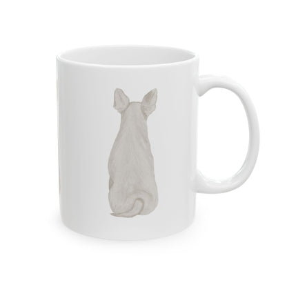 Dog Silhouette Mug – Back View Ceramic Coffee Cup 11oz    Item #1015