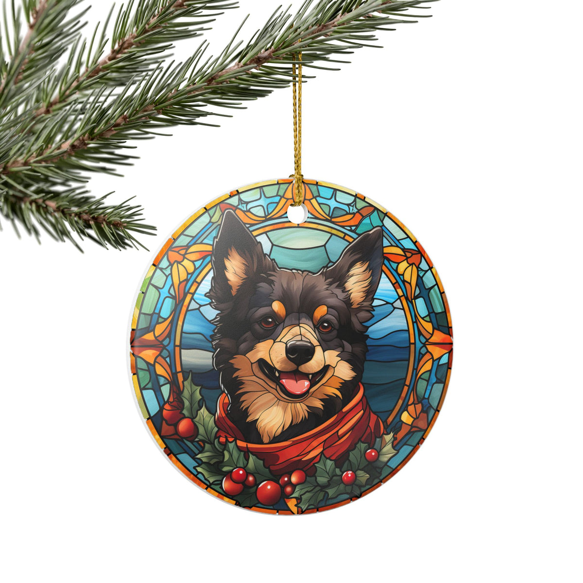 Schipperke Dog Christmas Ceramic Ornament Item #49264