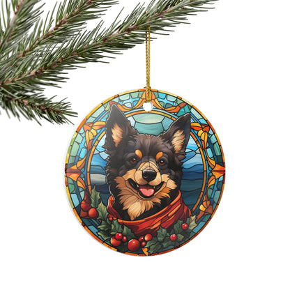 Schipperke Dog Christmas Ceramic Ornament Item #49264