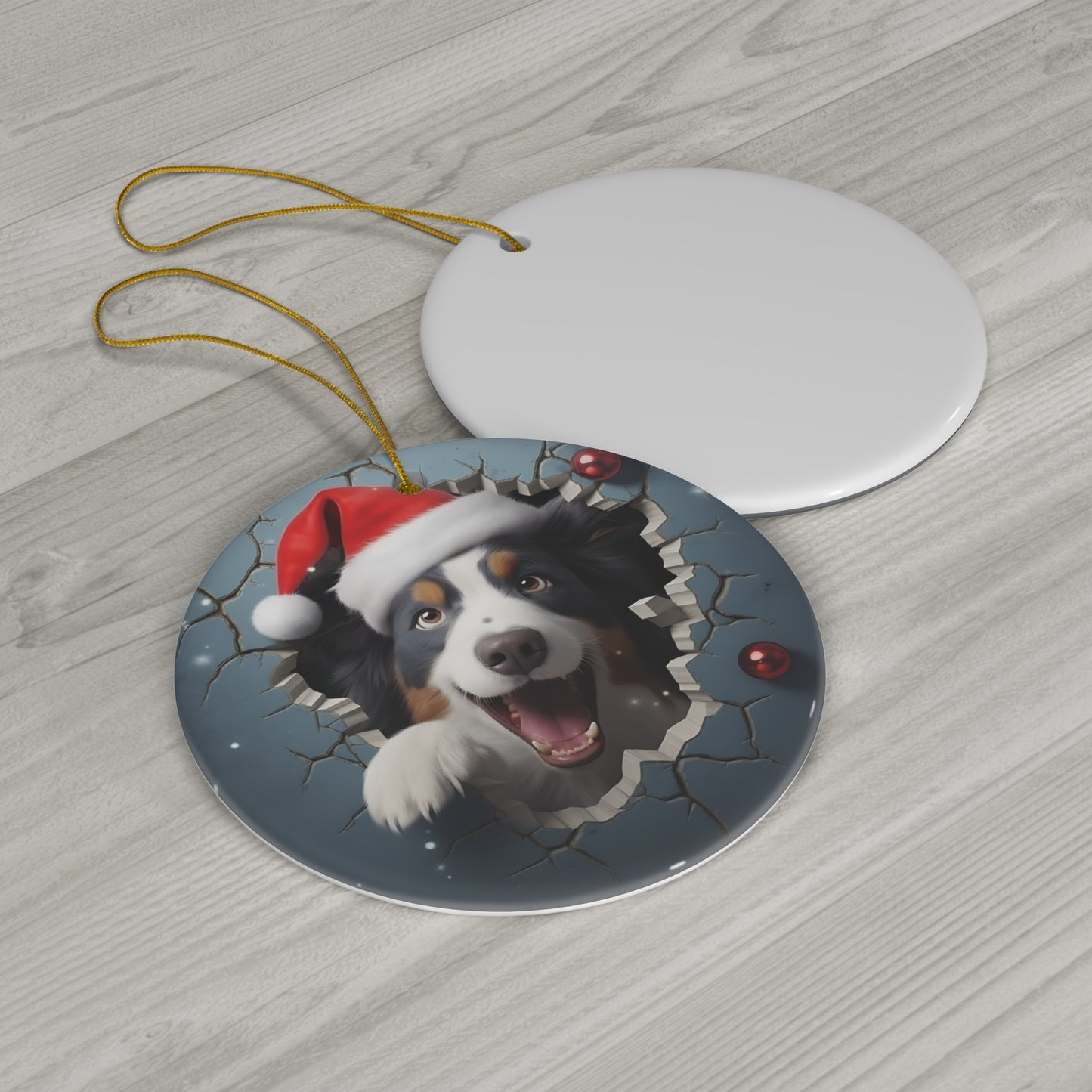 CERAMIC ORNAMENT - 3D CHRISTMAS DOG        Item #1162229