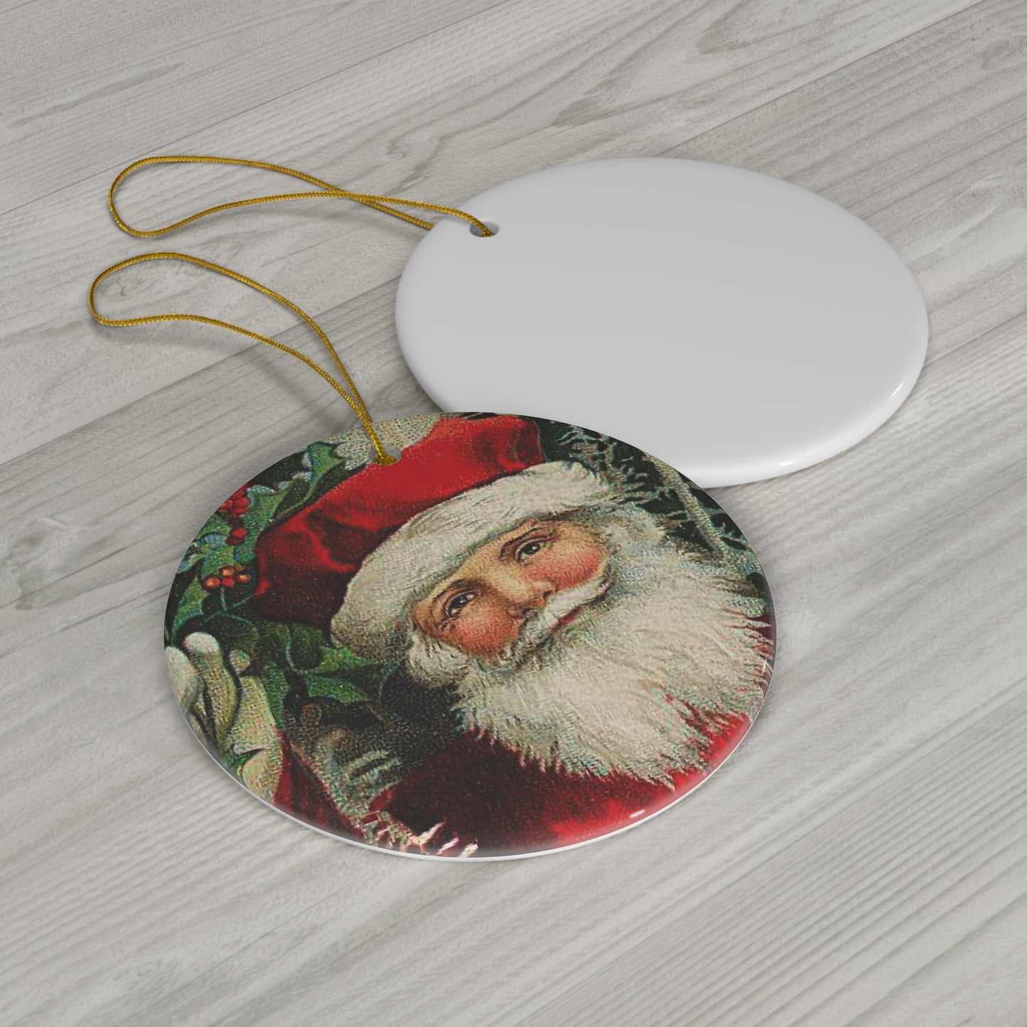 Santa Ceramic Disc Ornament      Item #2318757