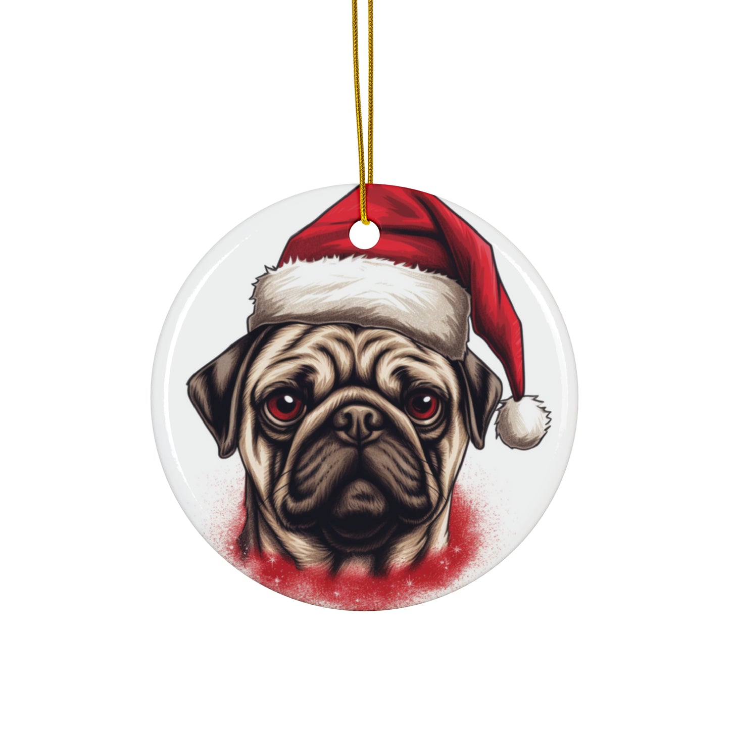 Ceramic Ornament - Christmas Pug Dog  Item #6880684