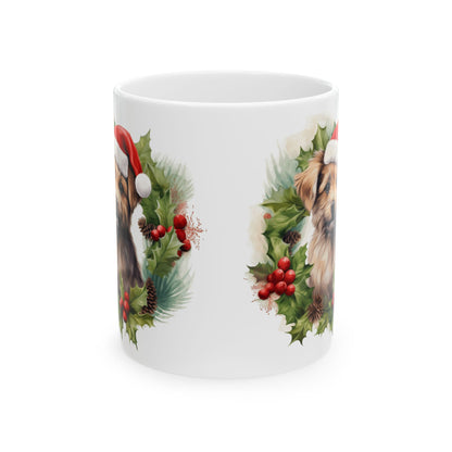 Christmas Puppy In Wreath Holiday Mug 11oz  Item #51444