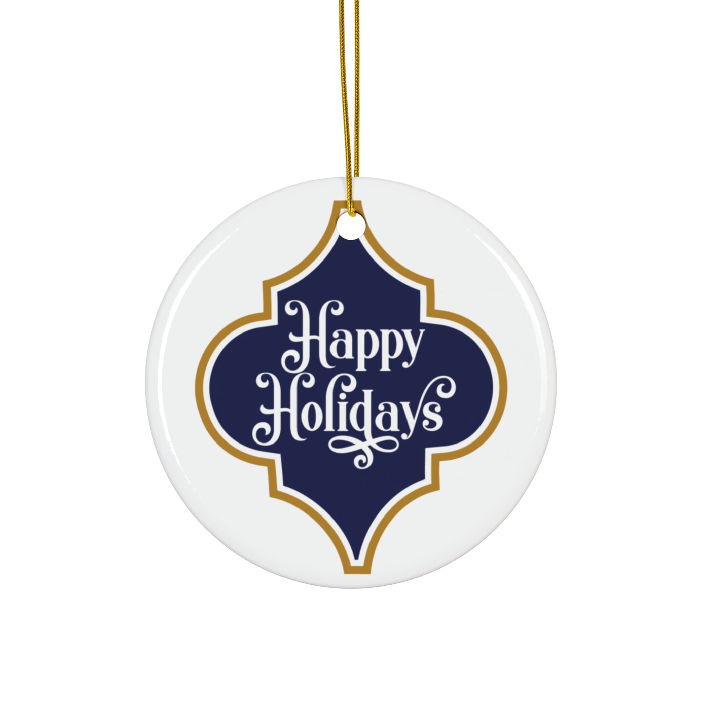 Happy Holidays Ceramic Disc Ornament     Item #8449436